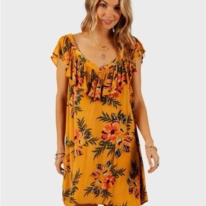 Rip Curl Floral Yellow Dress